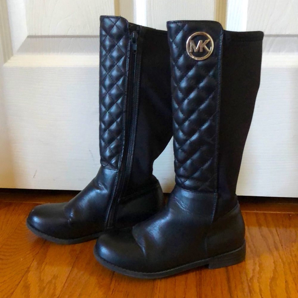 Girls MK black calf boots size 13